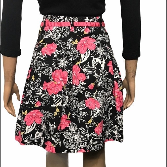 Envision Avenue Skirts Floral High Waist Pleated multi color Bow Ribbon size 16 - Picture 9 of 11